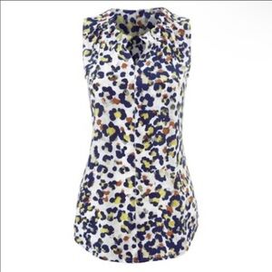 CAbi Fierce Seeing Spots Sleeveless Shirt Popover #5222